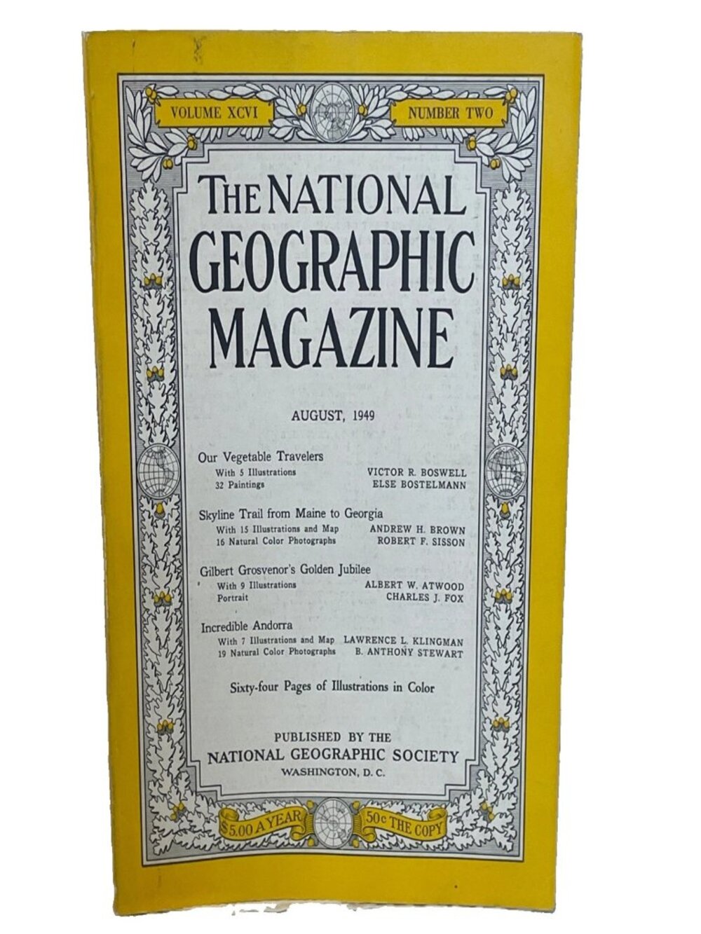 National Geographic August 1949 Our Vegetable Travelers Vintage Magazine